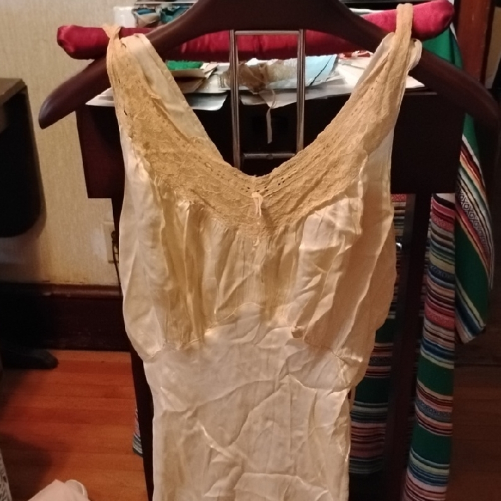 Elegant Cream Lace Slip Dress